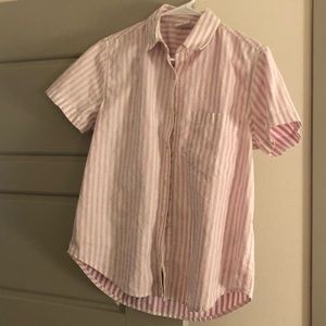 Purple & White Striped Button Down